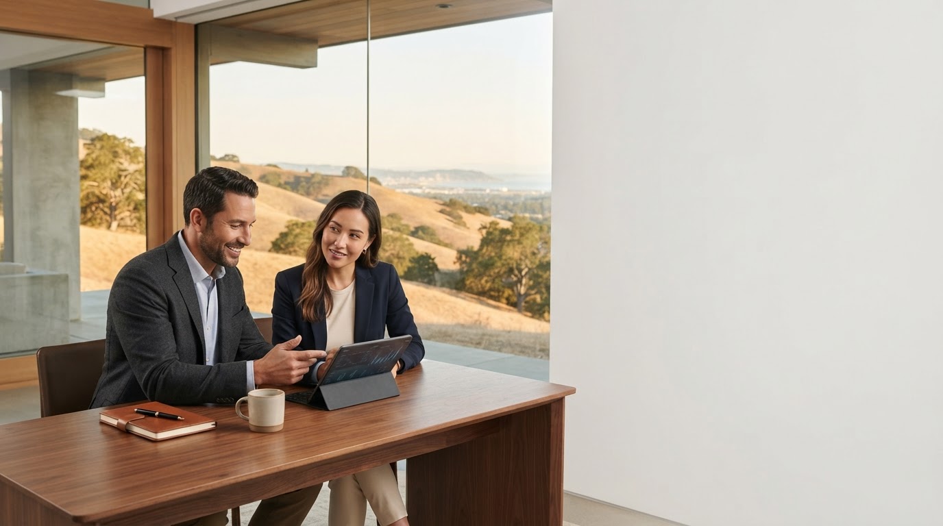 Cairnova Capital data analyst reviewing investment insights on a laptop while working remotely